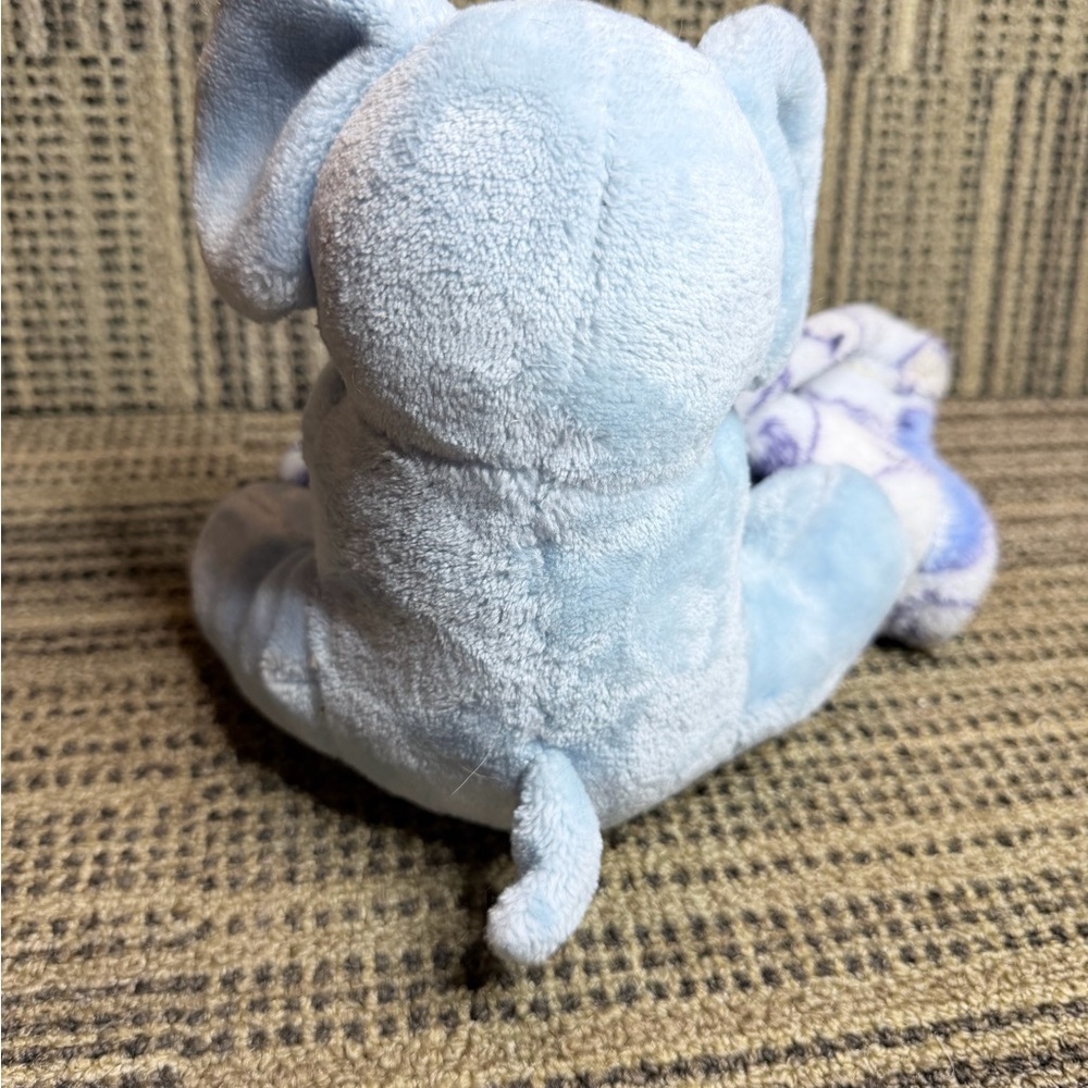 Charming Blue Elephant Plush with Blanket lovey toy - Picture 5 of 8